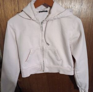 Brandy Melville light pink Cropped Hoodie